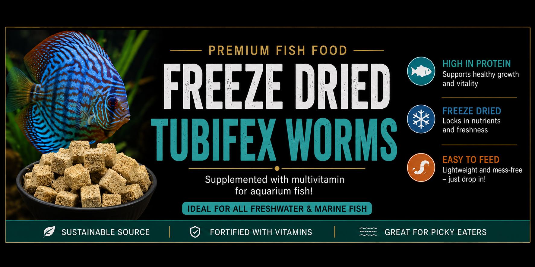 Premium Freeze Dried Tubifex Worm Cubes