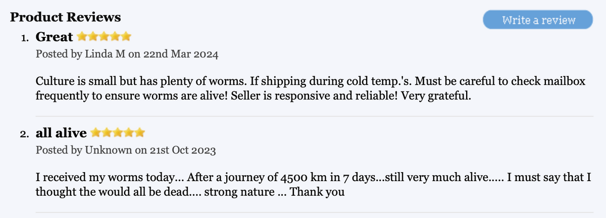 White Worm Starter Culture