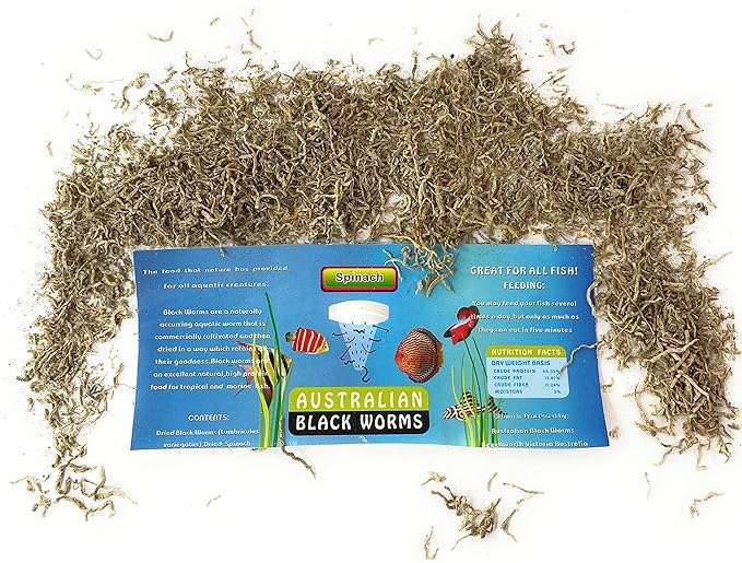 Australian Freeze Dried Blackworms Loose Worms With Baby Spinach 🥬
